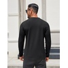 image:imageCOOFANDY Mens Henley Shirts Long Sleeve Lightweight Button TShirt Casual Basic Tee TopBlack
