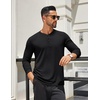 image:imageCOOFANDY Mens Henley Shirts Long Sleeve Lightweight Button TShirt Casual Basic Tee TopBlack