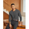 image:imageCOOFANDY Mens Henley Shirts Long Sleeve Lightweight Button TShirt Casual Basic Tee TopDark Grey