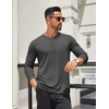image:imageCOOFANDY Mens Henley Shirts Long Sleeve Lightweight Button TShirt Casual Basic Tee TopDark Grey