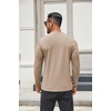image:imageCOOFANDY Mens Henley Shirts Long Sleeve Lightweight Button TShirt Casual Basic Tee TopKhaki