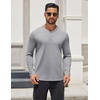image:imageCOOFANDY Mens Henley Shirts Long Sleeve Lightweight Button TShirt Casual Basic Tee TopLight Grey