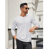 image:imageCOOFANDY Mens Henley Shirts Long Sleeve Lightweight Button TShirt Casual Basic Tee TopWhite