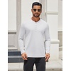 image:imageCOOFANDY Mens Henley Shirts Long Sleeve Lightweight Button TShirt Casual Basic Tee TopWhite