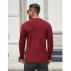 image:imageCOOFANDY Mens Henley Shirts Long Sleeve Lightweight Button TShirt Casual Basic Tee TopWine Red