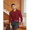 image:imageCOOFANDY Mens Henley Shirts Long Sleeve Lightweight Button TShirt Casual Basic Tee TopWine Red