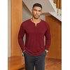 image:imageCOOFANDY Mens Henley Shirts Long Sleeve Lightweight Button TShirt Casual Basic Tee TopWine Red