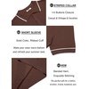 image:imageCOOFANDY Mens Knit Polo Shirts Casual Short Sleeve Button Down Shirts Crochet Classic Golf Polo Collared ShirtsBrown