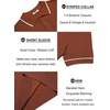 image:imageCOOFANDY Mens Knit Polo Shirts Casual Short Sleeve Button Down Shirts Crochet Classic Golf Polo Collared ShirtsCaramel