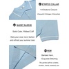image:imageCOOFANDY Mens Knit Polo Shirts Casual Short Sleeve Button Down Shirts Crochet Classic Golf Polo Collared ShirtsLight Blue