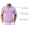 image:imageCOOFANDY Mens Knit Polo Shirts Casual Short Sleeve Button Down Shirts Crochet Classic Golf Polo Collared ShirtsLight Purple