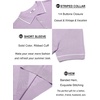 image:imageCOOFANDY Mens Knit Polo Shirts Casual Short Sleeve Button Down Shirts Crochet Classic Golf Polo Collared ShirtsLight Purple