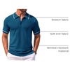 image:imageCOOFANDY Mens Knit Polo Shirts Casual Short Sleeve Button Down Shirts Crochet Classic Golf Polo Collared ShirtsRoyal Blue