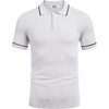 image:imageCOOFANDY Mens Knit Polo Shirts Casual Short Sleeve Button Down Shirts Crochet Classic Golf Polo Collared ShirtsWhite
