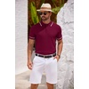 image:imageCOOFANDY Mens Knit Polo Shirts Casual Short Sleeve Button Down Shirts Crochet Classic Golf Polo Collared ShirtsWine Red