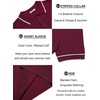 image:imageCOOFANDY Mens Knit Polo Shirts Casual Short Sleeve Button Down Shirts Crochet Classic Golf Polo Collared ShirtsWine Red