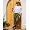 image:imageCOOFANDY Mens Linen Casual Pants Elastic Waist Drawstring Trousers Yoga Beach Summer PantsArmy Green