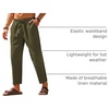 image:imageCOOFANDY Mens Linen Casual Pants Elastic Waist Drawstring Trousers Yoga Beach Summer PantsArmy Green
