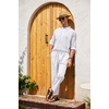 image:imageCOOFANDY Mens Linen Casual Pants Elastic Waist Drawstring Trousers Yoga Beach Summer PantsAwhite