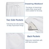 image:imageCOOFANDY Mens Linen Casual Pants Elastic Waist Drawstring Trousers Yoga Beach Summer PantsAwhite