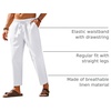 image:imageCOOFANDY Mens Linen Casual Pants Elastic Waist Drawstring Trousers Yoga Beach Summer PantsAwhite