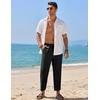 image:imageCOOFANDY Mens Linen Casual Pants Elastic Waist Drawstring Trousers Yoga Beach Summer PantsBlack