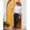 image:imageCOOFANDY Mens Linen Casual Pants Elastic Waist Drawstring Trousers Yoga Beach Summer PantsBlack