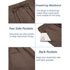 image:imageCOOFANDY Mens Linen Casual Pants Elastic Waist Drawstring Trousers Yoga Beach Summer PantsBrown