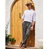 image:imageCOOFANDY Mens Linen Casual Pants Elastic Waist Drawstring Trousers Yoga Beach Summer PantsDark Grey