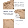 image:imageCOOFANDY Mens Linen Casual Pants Elastic Waist Drawstring Trousers Yoga Beach Summer PantsDark Khkai