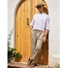 image:imageCOOFANDY Mens Linen Casual Pants Elastic Waist Drawstring Trousers Yoga Beach Summer PantsKhkai