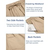 image:imageCOOFANDY Mens Linen Casual Pants Elastic Waist Drawstring Trousers Yoga Beach Summer PantsKhkai