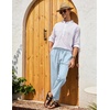 image:imageCOOFANDY Mens Linen Casual Pants Elastic Waist Drawstring Trousers Yoga Beach Summer PantsLight Blue