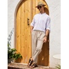 image:imageCOOFANDY Mens Linen Casual Pants Elastic Waist Drawstring Trousers Yoga Beach Summer PantsLight Khkai