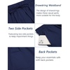 image:imageCOOFANDY Mens Linen Casual Pants Elastic Waist Drawstring Trousers Yoga Beach Summer PantsNavy Blue