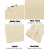 image:imageCOOFANDY Mens Linen Henley Shirts Long Sleeve Collarless TShirts Longline Kurta Beach Shirts with PocketBeige