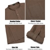 image:imageCOOFANDY Mens Linen Henley Shirts Long Sleeve Collarless TShirts Longline Kurta Beach Shirts with PocketBrown