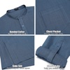 image:imageCOOFANDY Mens Linen Henley Shirts Long Sleeve Collarless TShirts Longline Kurta Beach Shirts with PocketDark Blue