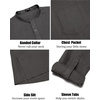 image:imageCOOFANDY Mens Linen Henley Shirts Long Sleeve Collarless TShirts Longline Kurta Beach Shirts with PocketDark Grey