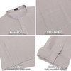 image:imageCOOFANDY Mens Linen Henley Shirts Long Sleeve Collarless TShirts Longline Kurta Beach Shirts with PocketGrey