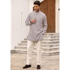 image:imageCOOFANDY Mens Linen Henley Shirts Long Sleeve Collarless TShirts Longline Kurta Beach Shirts with PocketGrey