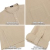 image:imageCOOFANDY Mens Linen Henley Shirts Long Sleeve Collarless TShirts Longline Kurta Beach Shirts with PocketKhaki