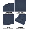image:imageCOOFANDY Mens Linen Henley Shirts Long Sleeve Collarless TShirts Longline Kurta Beach Shirts with PocketNavy Blue