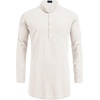image:imageCOOFANDY Mens Linen Henley Shirts Long Sleeve Collarless TShirts Longline Kurta Beach Shirts with PocketWhite