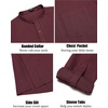 image:imageCOOFANDY Mens Linen Henley Shirts Long Sleeve Collarless TShirts Longline Kurta Beach Shirts with PocketWine Red