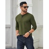 image:imageCOOFANDY Mens Long Sleeve Henley Shirts Cotton TShirts Casual Pullover Shirt Soft Stretch Basic Tees Fall TopsArmy Green