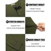 image:imageCOOFANDY Mens Long Sleeve Henley Shirts Cotton TShirts Casual Pullover Shirt Soft Stretch Basic Tees Fall TopsArmy Green