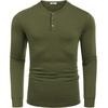 image:imageCOOFANDY Mens Long Sleeve Henley Shirts Cotton TShirts Casual Pullover Shirt Soft Stretch Basic Tees Fall TopsArmy Green