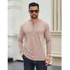 image:imageCOOFANDY Mens Long Sleeve Henley Shirts Cotton TShirts Casual Pullover Shirt Soft Stretch Basic Tees Fall TopsBeige