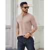 image:imageCOOFANDY Mens Long Sleeve Henley Shirts Cotton TShirts Casual Pullover Shirt Soft Stretch Basic Tees Fall TopsBeige